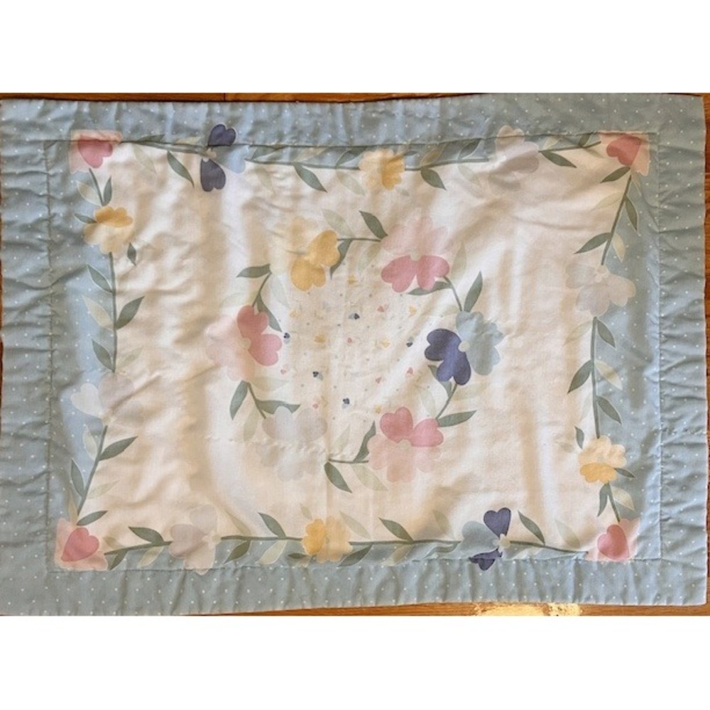 Vintage Pastel Pillow Sham with‎ floral and dots